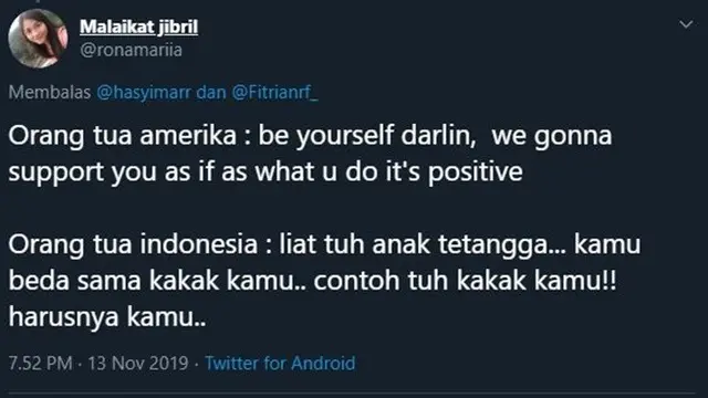5 Perbedaan Orang Tua Amerika dan Indonesia ala Netizen Ini Benar Adanya