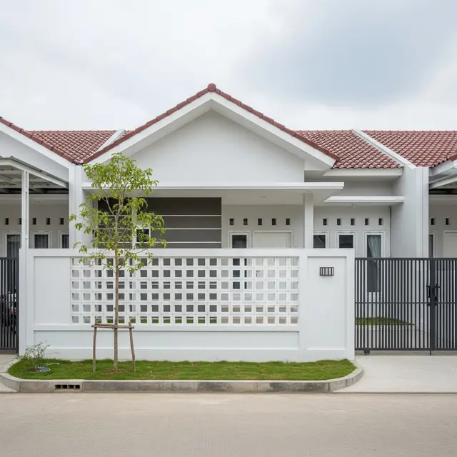 Model Pagar Rumah Subsidi yang Tidak Membuat Fasad Terasa Sesak (Image by Gemini AI)