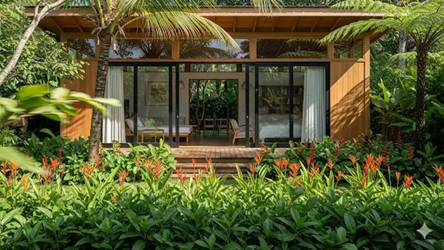 Rumah Kayu Modern dengan Bukaan Lebar