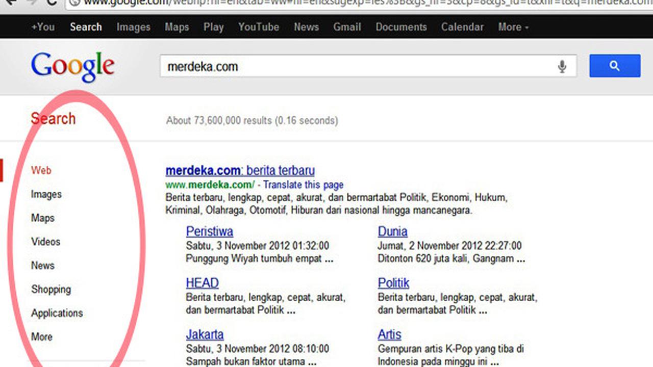 Tampilan side bar Google di Chrome