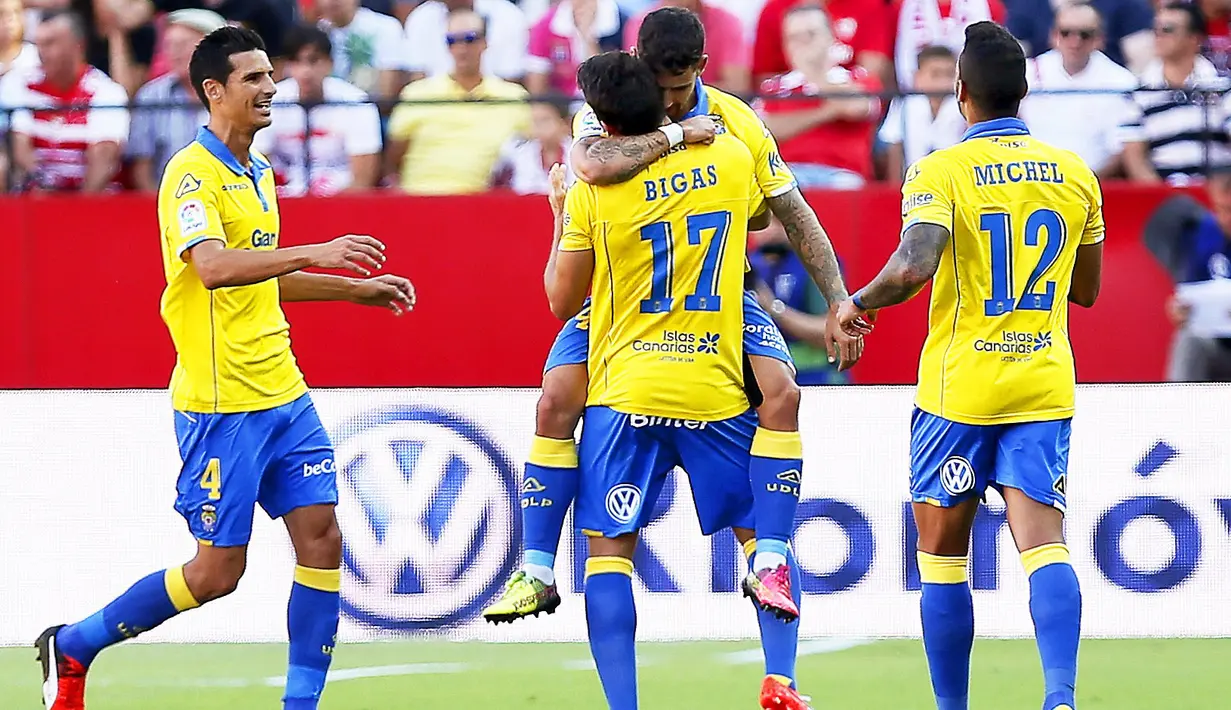 Las Palmas tampil menjanjikan dengan mengumpulkan enam poin hingga pekan ke-3 La Liga Spanyol 2016-2017. (EPA/Jose Manuel Vidal)