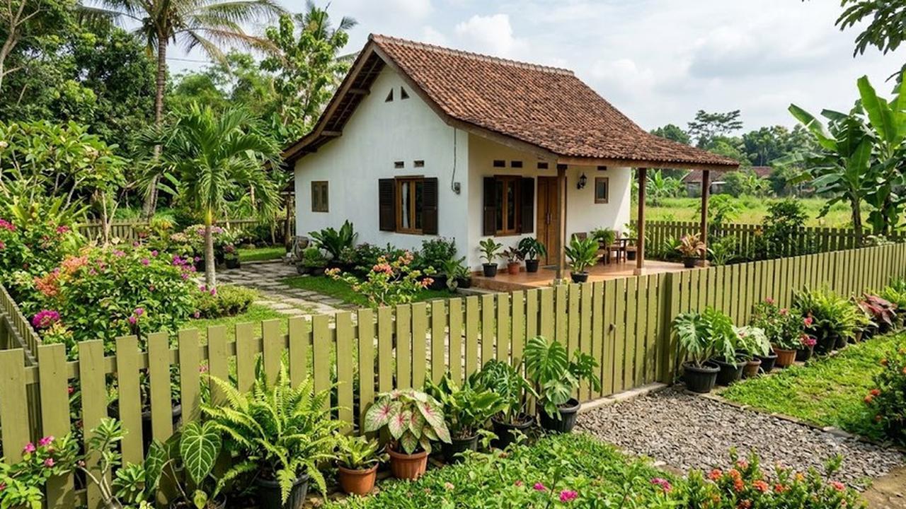Warna Cat Pagar yang Cocok untuk Rumah Minimalis Kampung (AI Generated)