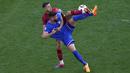 Les Blues memang mendominasi laga tapi The Eagles mampu bermain lepas dan memberikan perlawanan cukup sengit. (AP Photo/Themba Hadebe)