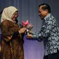 Ida Fauziyah mengatakan ada tiga program inovatif Kementerian Ketenagakerjaan yang terus dikembangkan. Program inovatif kemandirian ekonomi, program inovatif bidang pelayanan publik, dan program inovatif pendukung digitalisasi. (Merdeka.com/Imam Buhori)