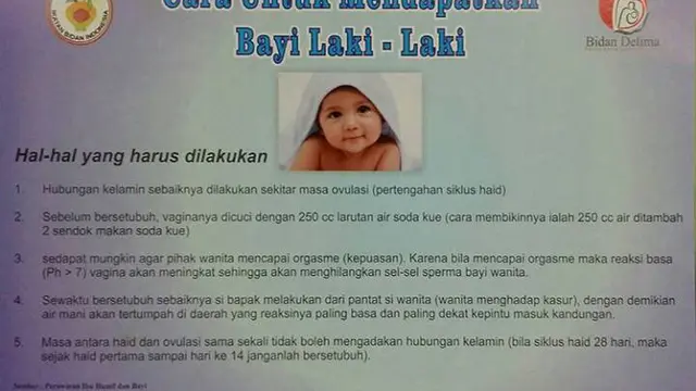 [Bintang] Infografis kiat jitu miliki bayi lelaki dari Ikatan Bidan Indonesia