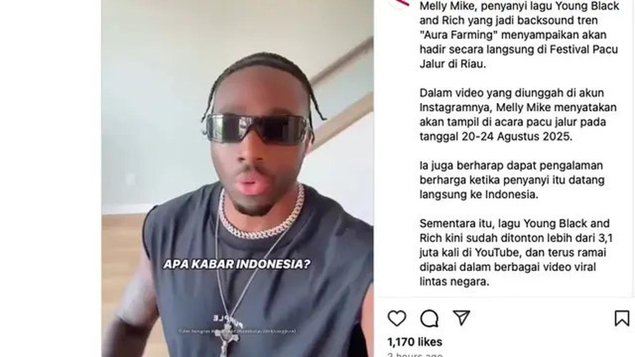 Penyanyi Amerika Serikat Melly Mike Bakal Datang ke Indonesia, Siap Meriahkan Festival Pacu Jalur Riau 2025