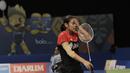 Tunggal putri Indonesia, Gregoria Mariska Tunjung, kalah dari Tunggal putri China Taipei, Tai Tzu Ying pada laga Indonesia Open 2017 di JCC, Kamis, (15/6/2017). Gregoria kalah 13-21 dan 16-21. (Bola.com/M Iqbal Ichsan)