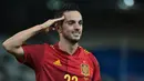 Sementara itu, nasib baik Jerman juga dialami oleh Spanyol, namun dengan hasil yang berbeda. Laga yang berlangsung panas tersebut ditentukan oleh gol semata wayang Pablo Sarabia. (AFP/Aris Messinis)