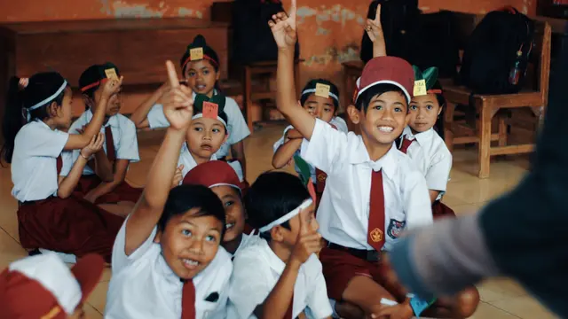 Ilustrasi murid, pelajar, SD