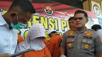 TN tersangka pengedar narkoba jenis shabu ditangkap polisi dalam kondisi hamil. Foto (Liputan6.com / Panji Prayitno)