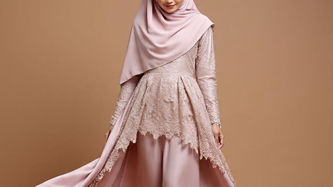 7 Model Gamis Brokat Kombinasi Satin untuk Wanita Berhijab Syar’i, Tampil Anggun dan Menawan