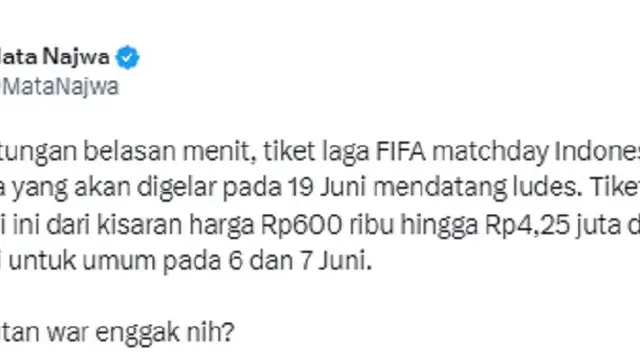 Timnas Indonesia - Timnas Argentina (Foto: Twitter/@MataNajwa)