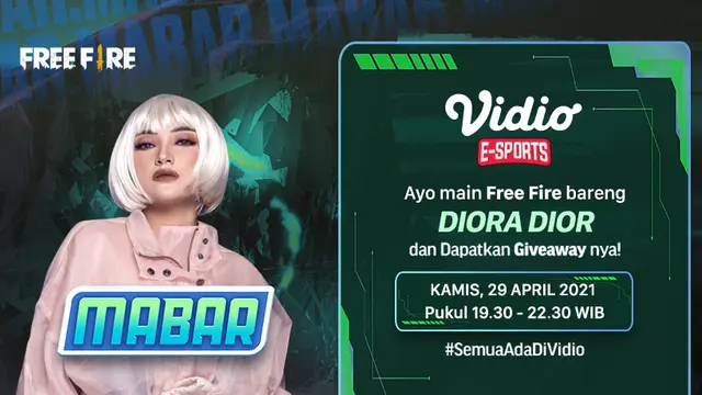 Streaming MABAR Free Fire Bersama Diora Dior di Vidio