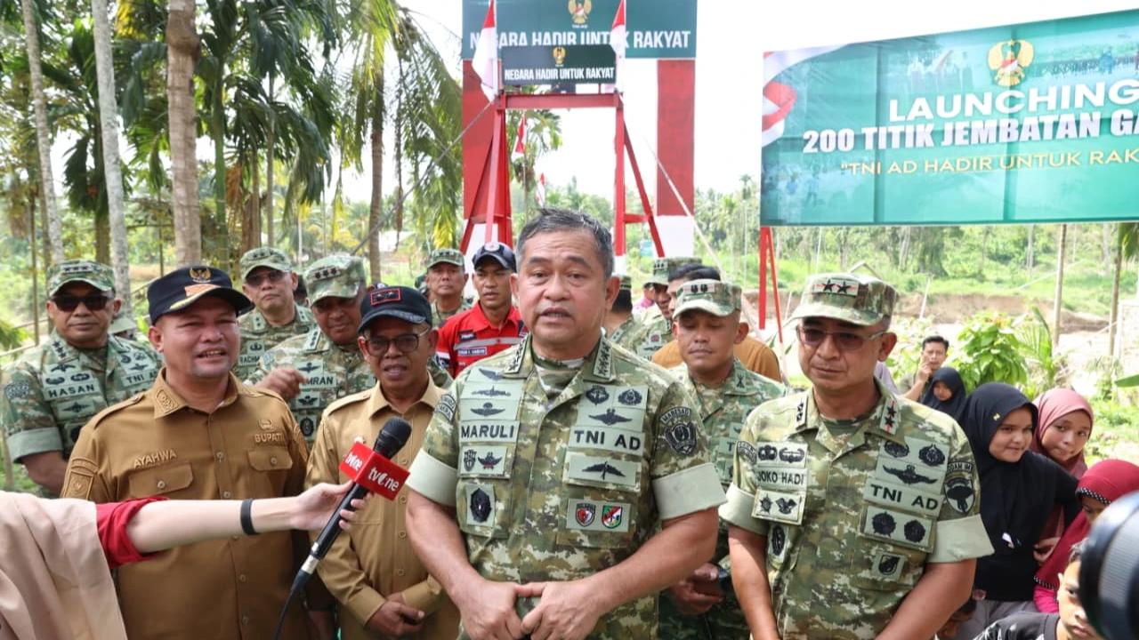 Kasad Resmikan Jembatan Garuda di Lhokseumawe, Tandai Peluncuran 200 Titik Jembatan di Indonesia