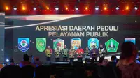 Apresiasi Daerah Peduli Pelayanan Publik pada peringatan HUT ke-12 Kompas TV, di The Sultan Hotel & Residence Jakarta, Senin (11/09).