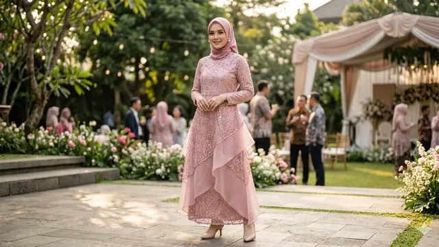 Model Gamis Brokat Full Payet Terbaru (Foto: Gemini AI)