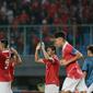 Sejumlah pemain Timnas Indonesia U-19 merayakan gol ke gawang Timnas Brunai Darussalam U-19 dalam pertandingan Grup A Piala AFF U-19 2022 yang digelar di Stadion Patriot Candrabhaga, Bekasi, Senin (4/7/2022). (Bola.com/M Iqbal Ichsan)
