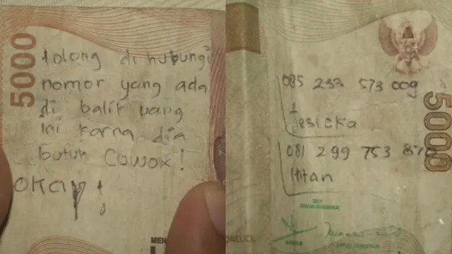 Potret Pesan Unik di Uang Kertas, Bikin Ketawa Ngakak. (Sumber: Instagram/@receh.id)