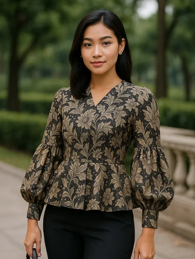 Model Baju Batik Lengan Bishop untuk Acara Formal, Tampil Elegan dan Anggun di Berbagai Kesempatan