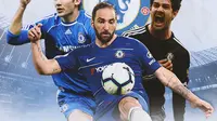 Chelsea - Andriy Shevchenko, Alexandre Pato, dan Gonzalo Higuain (Bola.com/Decika Fatmawaty)