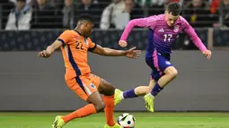 Joey Veerman berhasil mencetak gol cepat untuk Belanda di menit keempat. (INA FASSBENDER/AFP)