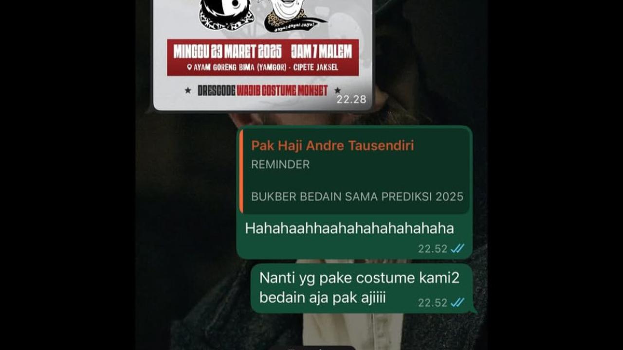 Kocak, Geng Motor Bedain Kena Prank Kostum Monyet di Bukber The Prediksi