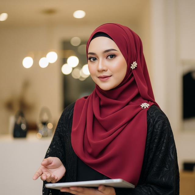 Jilbab Berwarna Merah Marun atau Burgundy