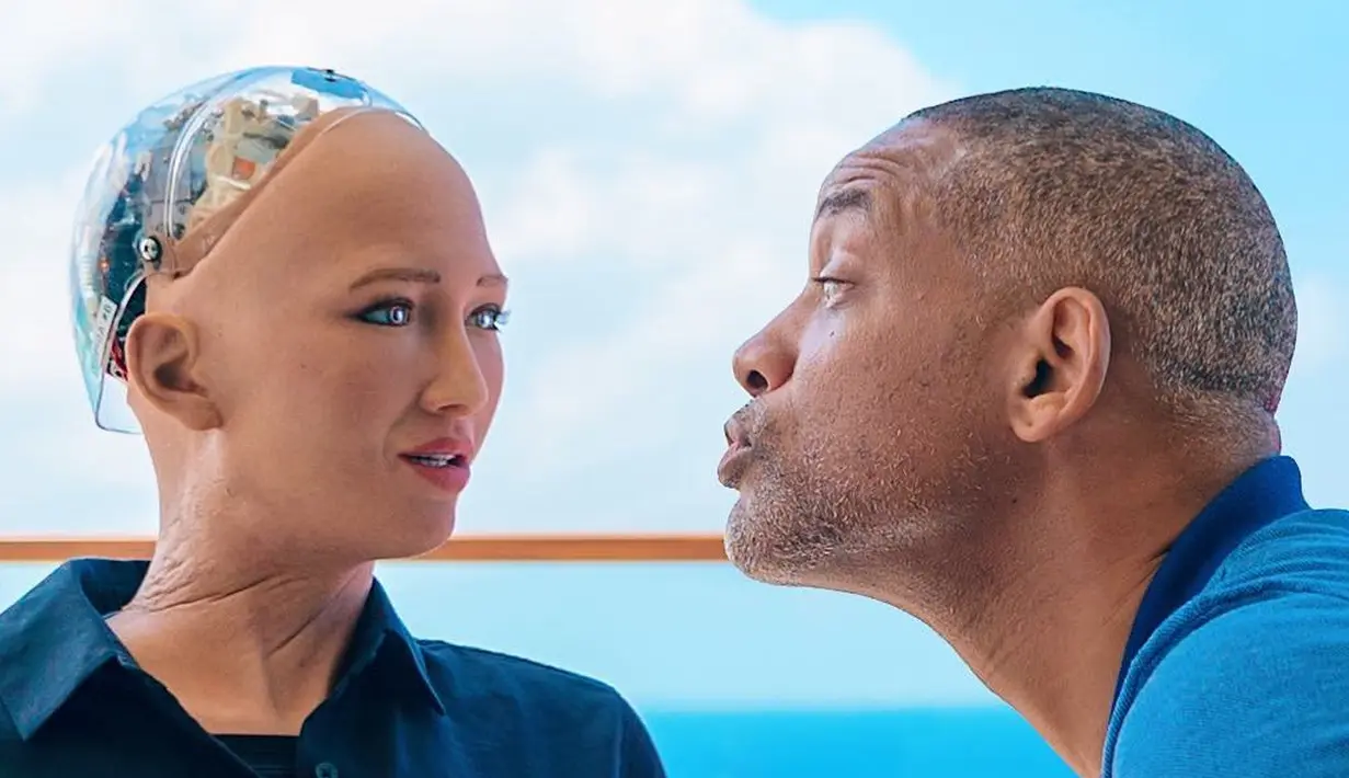 Will Smith berkencan dengan robot wanita dalam channel Youtubenya. (instagram/willsmith)