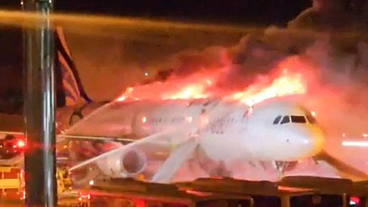 Pesawat Air Busan terbakar di Korea Selatan