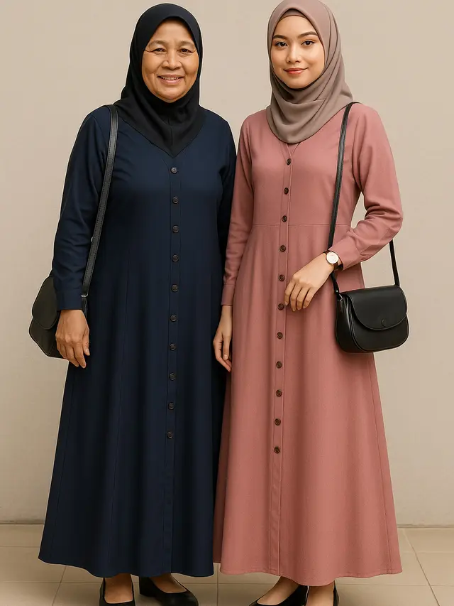 Gamis V Neck yang Cocok untuk Berbagai Usia (Foto: ChatGPT)