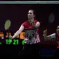 Pebulutangkis ganda putri Indonesia, Lanny Tria Mayasari/Ribka Sugiarto bertanding melawan pebulutangkis ganda putri India, Tanisha Crasto/Ashwini Ponnappa pada laga 16 besar Indonesia Masters 2023 di Istora Senayan, Jakarta, Kamis (26/01/2023). (Bola.com/Bagaskara Lazuardi)