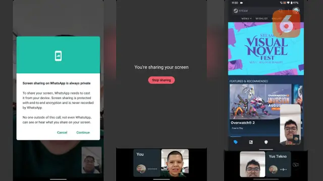 Fitur Share Screen WhatsApp di HP Android dan iOS