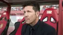 Diego Simeone sering disebut-sebut sebagai salah satu pelatih terbaik dalam sejarah Atletico Madrid. Hal tersebut terbukti dari gelar Liga Spanyol yang mereka rebut musim lalu. Dalam perjalanan kariernya sebagai juru taktik, berikut 5 pemain terbaik asuhannya. (AFP/Jaime Reina)