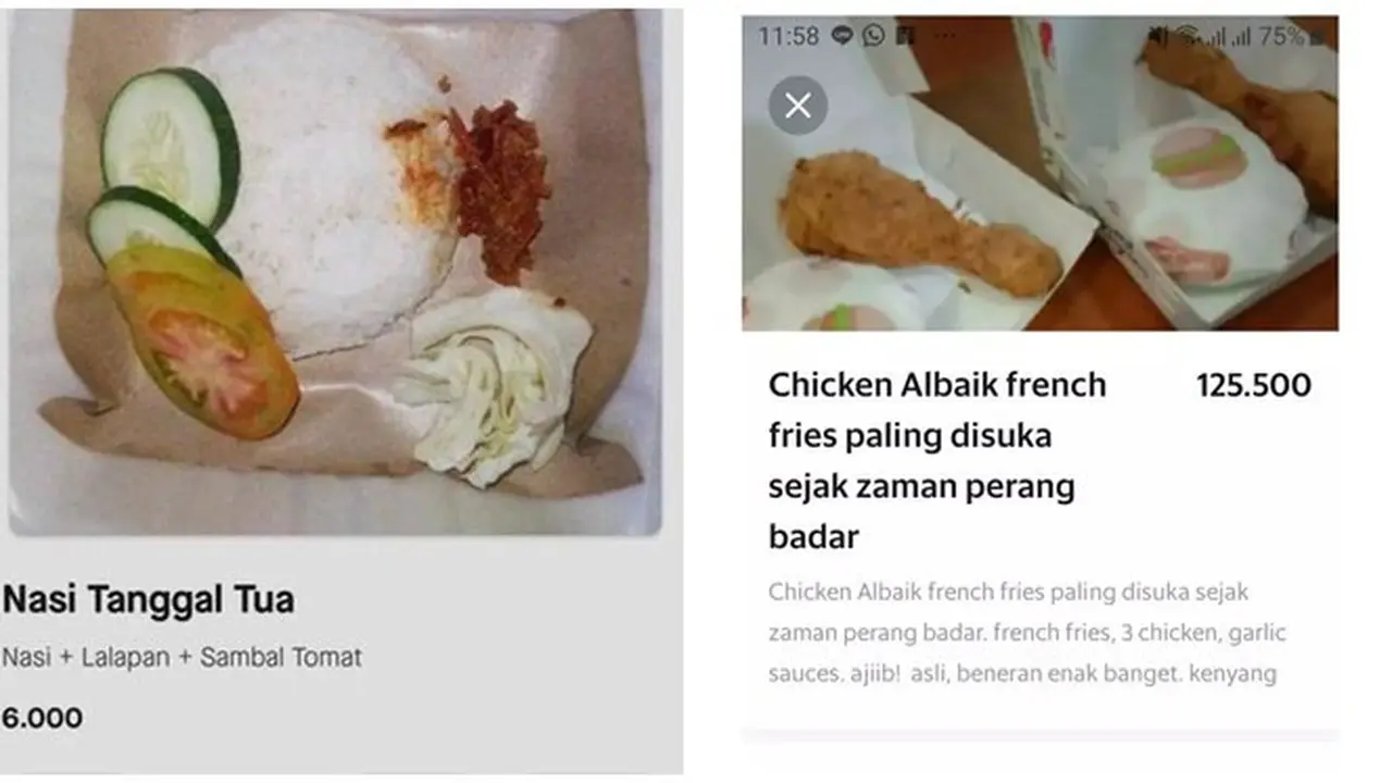 7 Potret Nama Menu Makanan Nyeleneh di Ojek Online Ini Bikin Geleng Kepala