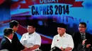 Capres Prabowo Subianto dan Joko widodo mengikuti debat calon presiden. di Hotel Grand Melia, Minggu (15/6/14) (Liputan6.com/Johan Tallo)