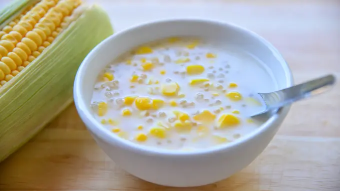 resep bubur sagu mutiara jagung