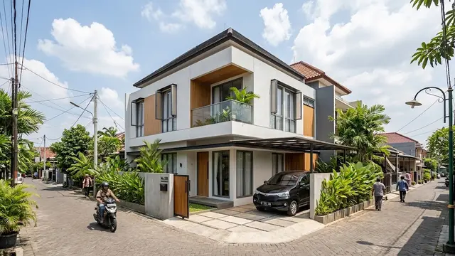 Model Rumah untuk Lahan Pojok Gang yang Tetap Terang dan Berangin