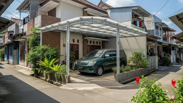Inspirasi Carport untuk Rumah Hook di Perkampungan