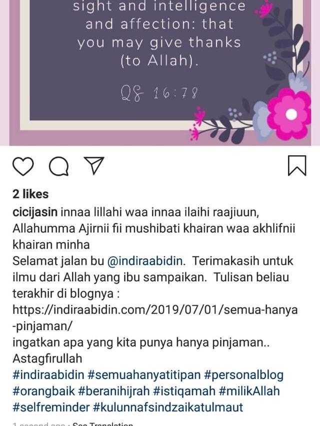 Kanker, Kanker Payudara, Indira Abidin