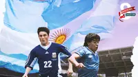 Ilustrasi - Javier Zanetti, Diego Maradona Timnas Argentina (Bola.com/Adreanus Titus)