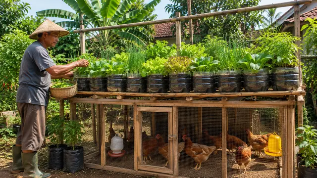 Cara Membuat Kebun Sayur di Atas Kandang Ayam