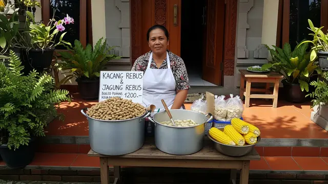 Berjualan Kacang Rebus dan Jagung Rebus
