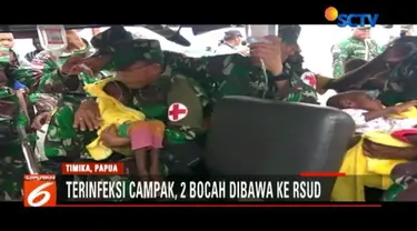 Dua bocah ini juga didiagnosis menderita penyakit komplikasi dan dalam kondisi yang sudah parah. Sehingga harus dirujuk ke RSUD setempat.