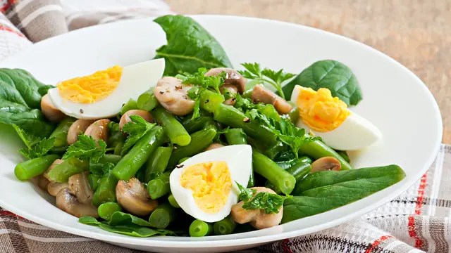 Ilustrasi asparagus telur