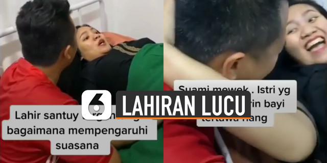 VIDEO: Momen Istri Melahirkan Secara Tenang, Suami Malah Nangis