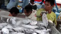 Menteri Kelautan dan Perikanan (KKP) Susi Pudjiastuti menargetkan tahun 2015 harga ikan tidak mahal lagi dan Industri perikanan Indonesia bisa mengekspor ikan ke luar negeri,  Jakarta, Minggu (11/1/2015). (Liputan6.com/Faizal Fanani)