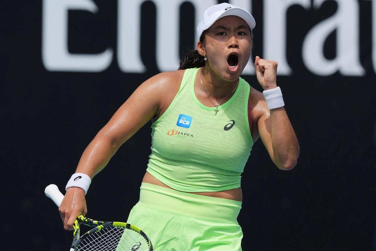FOTO: Janice Tjen Singkirkan Unggulan Dunia di Australia Open 2026
