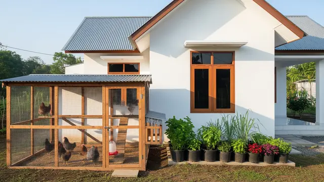 Gambar Rumah Minimalis di Desa Lengkap dengan Kandang Ayam