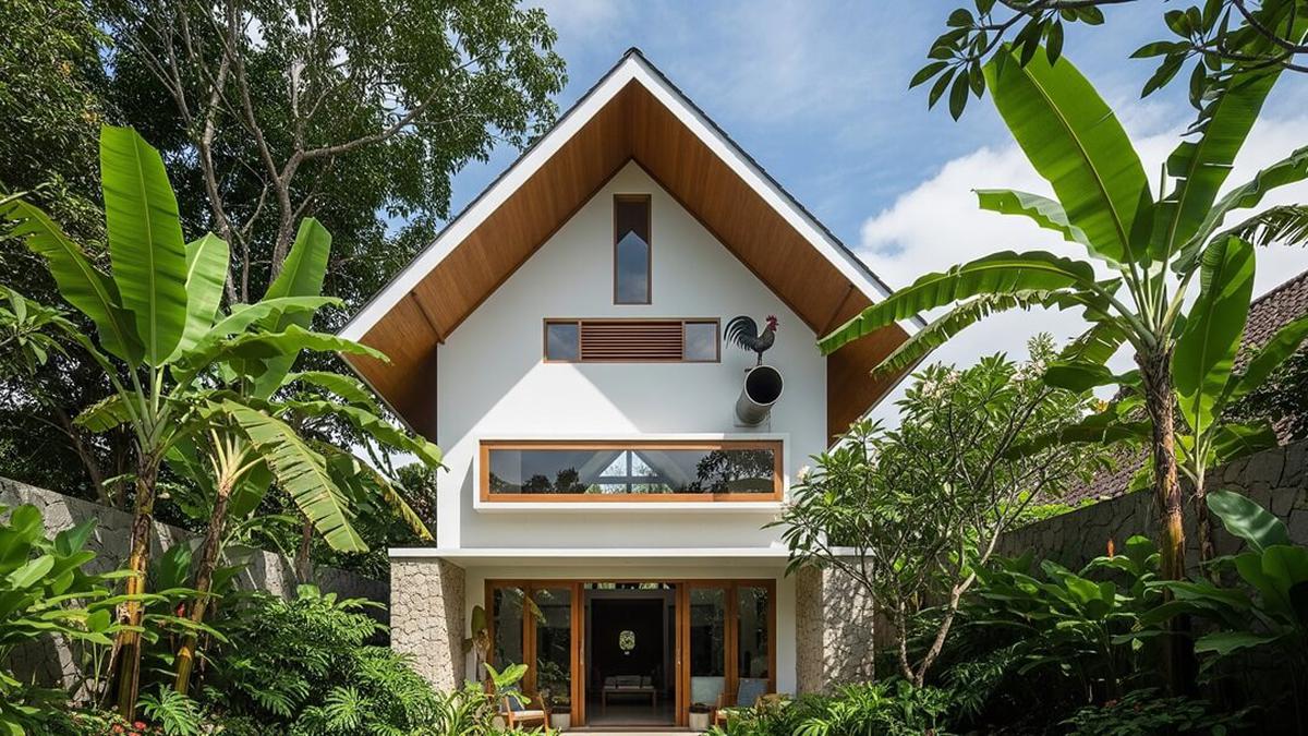 Desain Rumah Kampung 1 Lantai dengan Void Minimalis yang Sejuk dan Modern