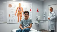 cara penularan hiv atau aids ©Ilustrasi dibuat Stable Diffusion